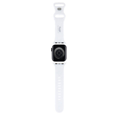 Apple Watch 7 41mm Hello Kitty Orjinal Lisanslı Çizgiler & Kitty Silikon Kordon Siyah