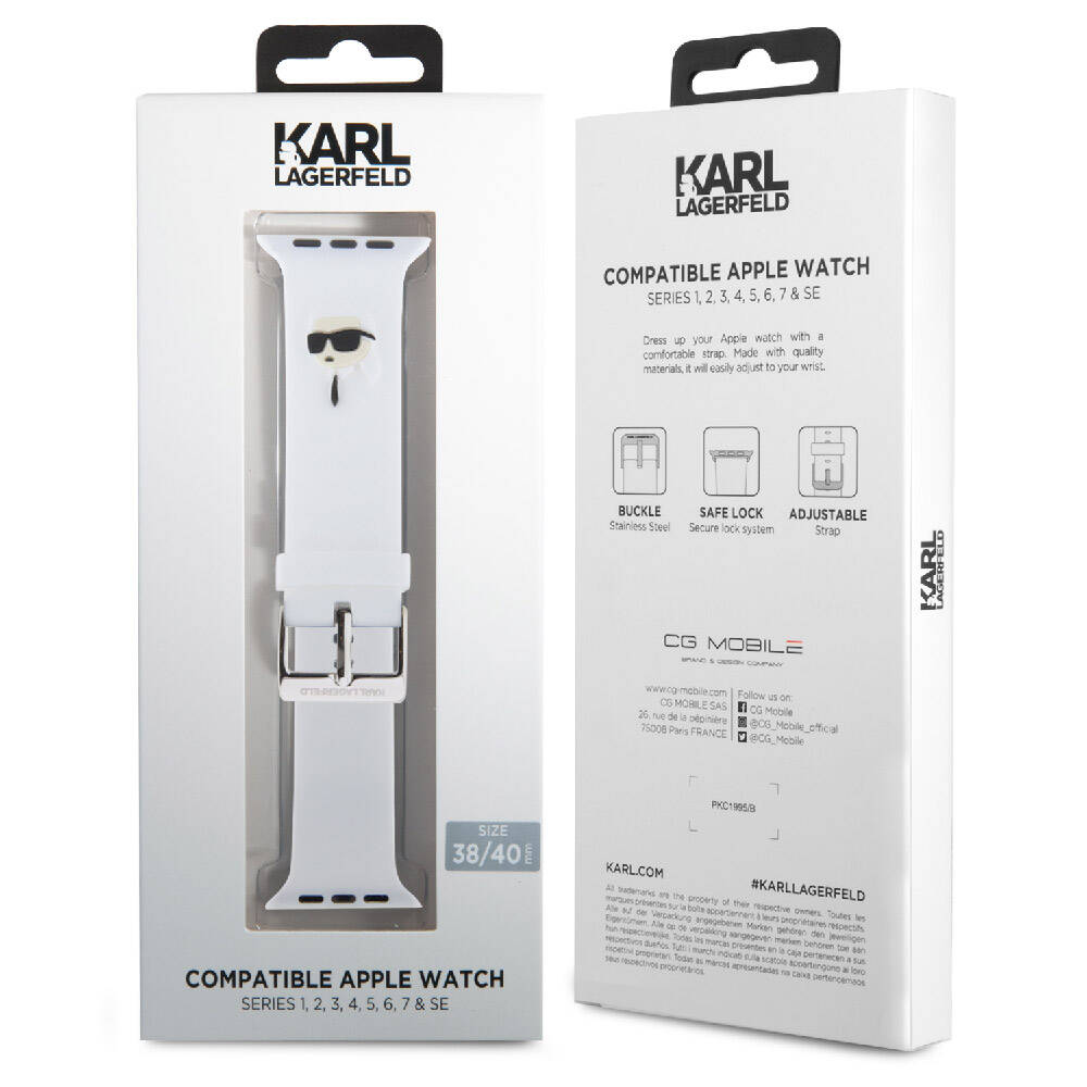 Watch 7 41mm Karl Lagerfeld Orjinal Lisanslı İkonik Karl Head Logolu Silikon Kordon