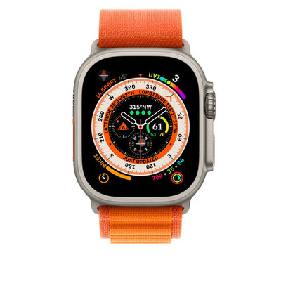 Apple Watch 7 41mm Kordon Wiwu WU-01 Hasır Örgü Strap Kayış Turuncu