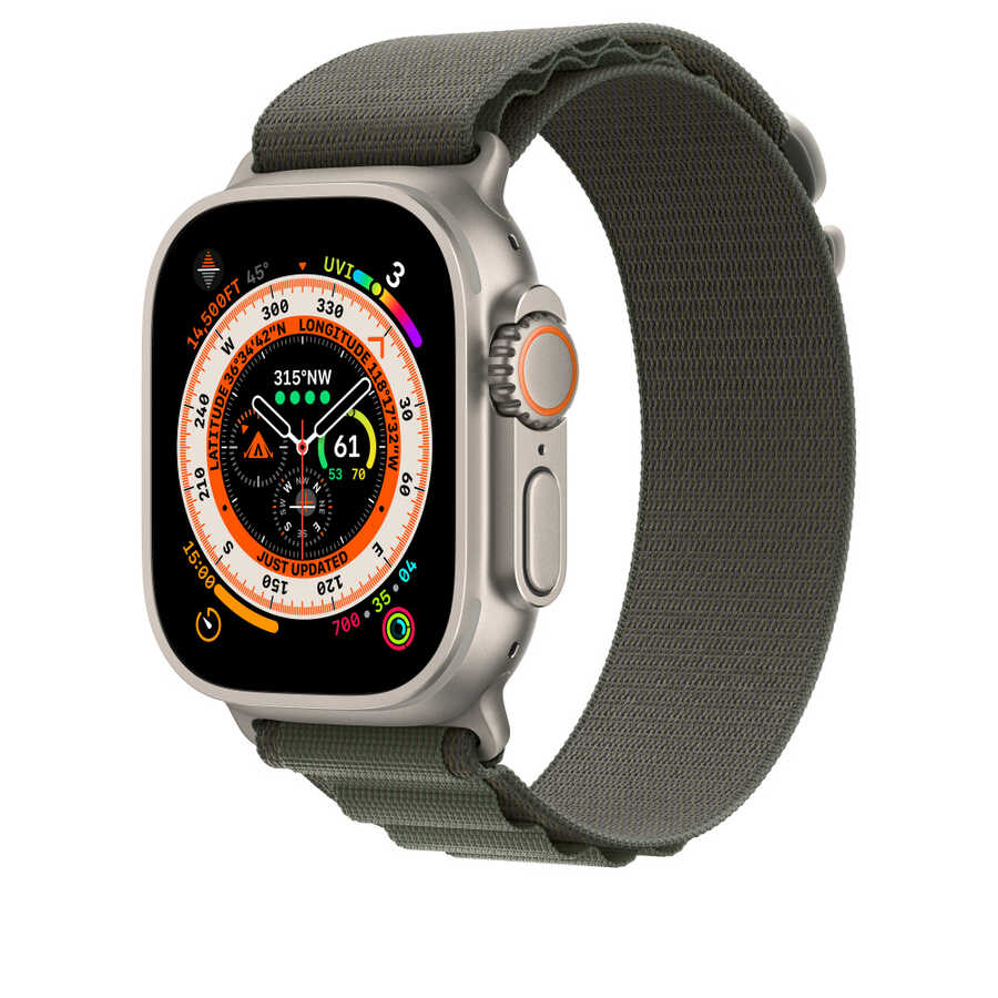 Apple Watch 7 41mm Kordon Wiwu WU-01 Hasır Örgü Strap Kayış Koyu Yeşil