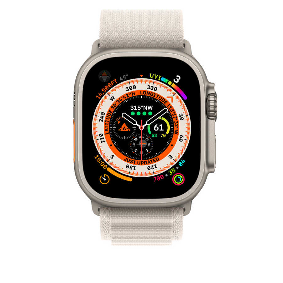 Apple Watch 7 41mm Kordon Wiwu WU-01 Hasır Örgü Strap Kayış Turuncu