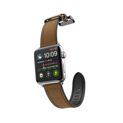 Apple Watch 7 41mm Raptic Hybrid Leather Serisi Deri Kordon Kahverengi
