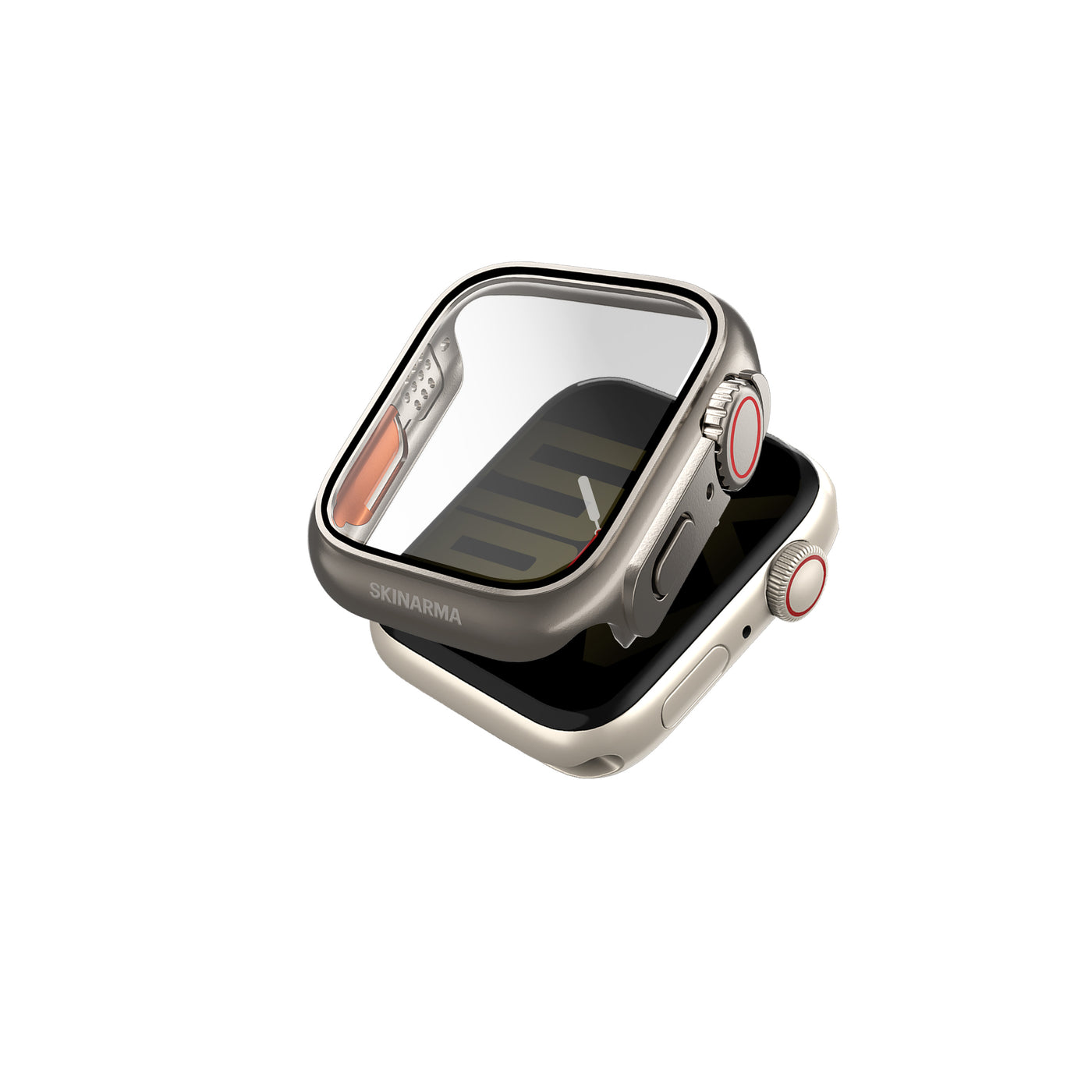 Apple Watch 7 41mm SkinArma Gado Pro Dijital Taç Korumalı Kasa ve Ekran Koruyucu Gri