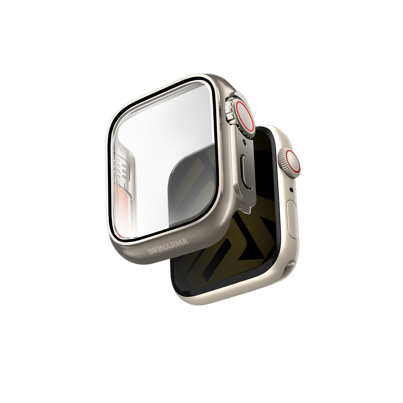 Apple Watch 7 41mm SkinArma Gado Pro Dijital Taç Korumalı Kasa ve Ekran Koruyucu Gri