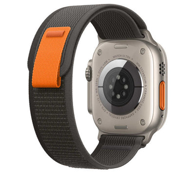 Apple Watch 7 41mm Wiwu Trail Loop Naylon Örgü İşlemeli Hasır Kordon Strap Kayış Gri-Mavi