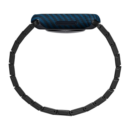 Watch 7 45mm 600D Aramid Fiber Classic Serisi Black-Blue Twill Kasa Koruyucu Pitaka Air Case