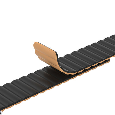 Apple Watch 7 45mm Amazingthing Smoothie Mag Magnetik Tak Çıkar Silikon Strap Kayış Siyah-Turuncu