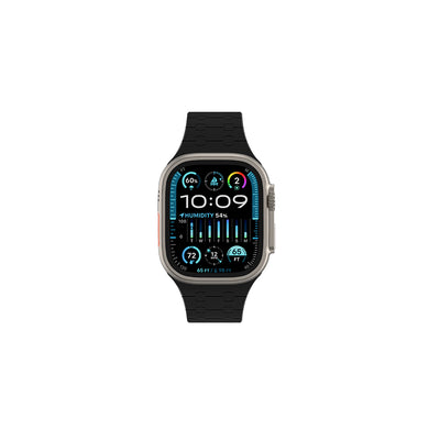 Apple Watch 7 45mm Amazingthing Smoothie Sport Magnetik Tak Çıkar Silikon Strap Kayış Siyah-Mor