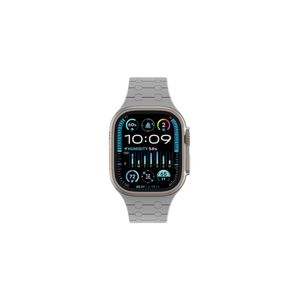 Apple Watch 7 45mm Amazingthing Smoothie Sport Magnetik Tak Çıkar Silikon Strap Kayış Siyah-Mor