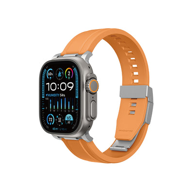 Apple Watch 7 45mm Amazingthing Titan Chrono Silikon Kordon Turuncu