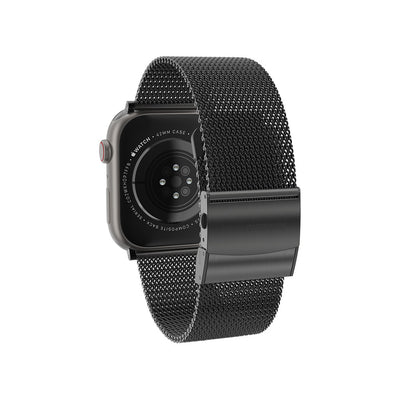 Apple Watch 7 45mm Amazingthing Titan Metal Hasır Kordon Gümüş
