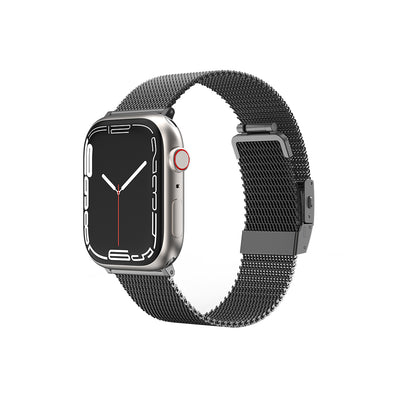 Apple Watch 7 45mm Amazingthing Titan Metal Hasır Kordon Gümüş