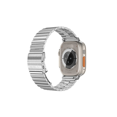 Apple Watch 7 45mm Amazingthing Titan Steel Metal Kordon Gümüş