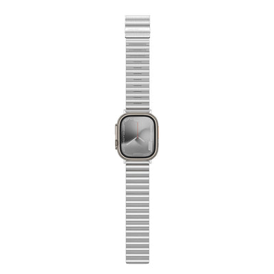 Apple Watch 7 45mm Amazingthing Titan Steel Metal Kordon Gümüş