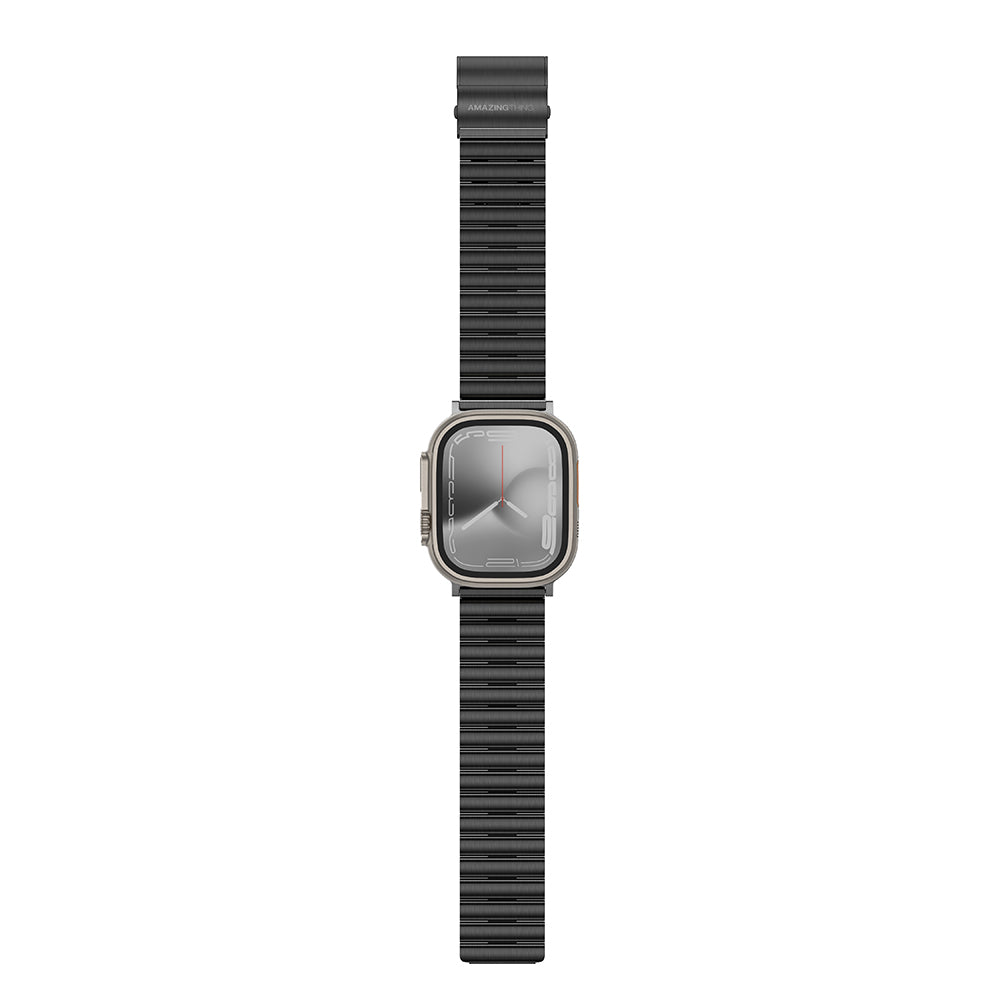 Apple Watch 7 45mm Amazingthing Titan Steel Metal Kordon Gümüş