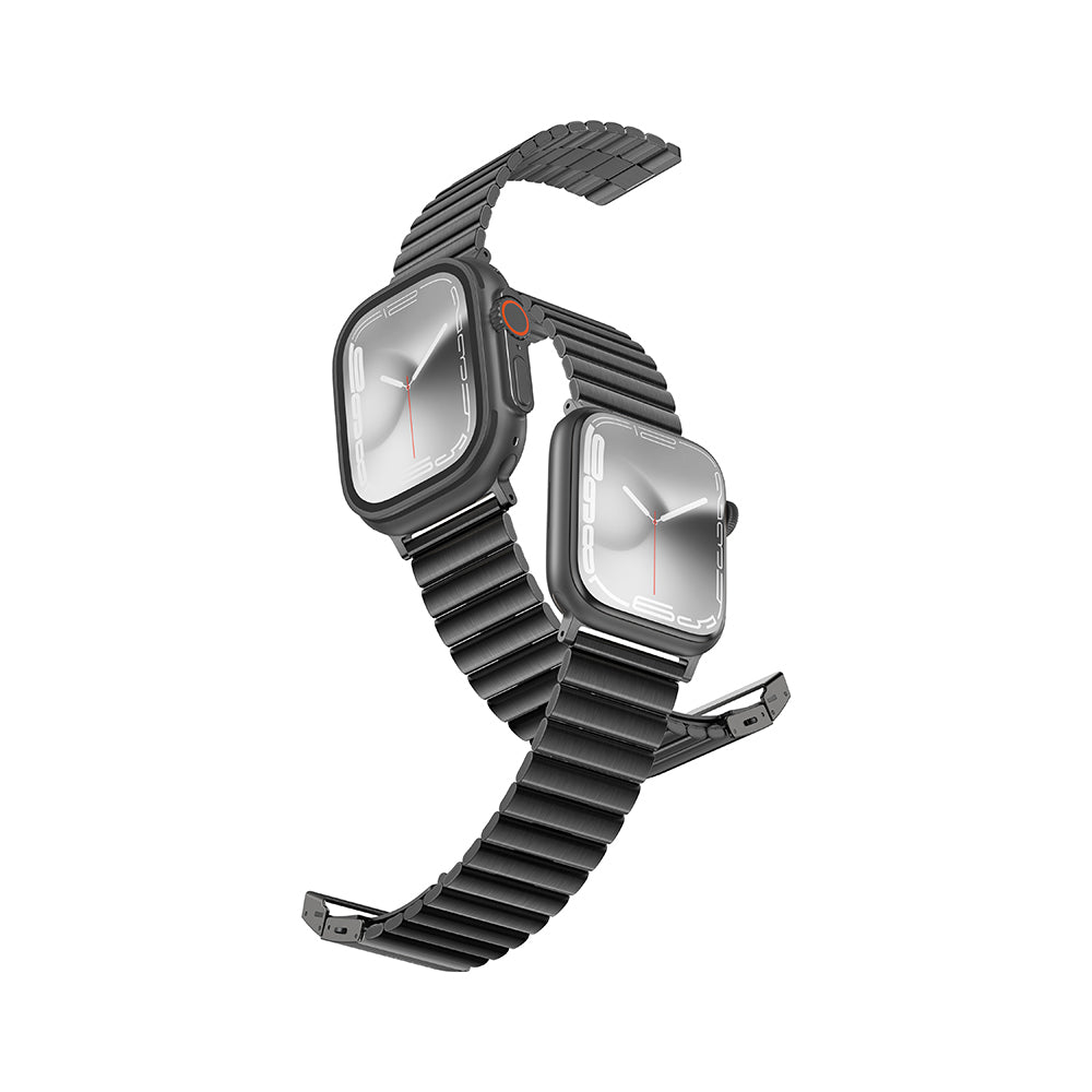 Apple Watch 7 45mm Amazingthing Titan Steel Metal Kordon Gümüş