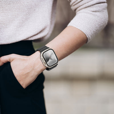Apple Watch 7 45mm Amazingthing Titan Steel Metal Kordon Gümüş