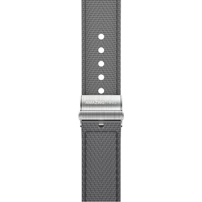 Apple Watch 7 45mm Amazingthing Titan Swift Deri Dokulu Silikon Kordon Gri