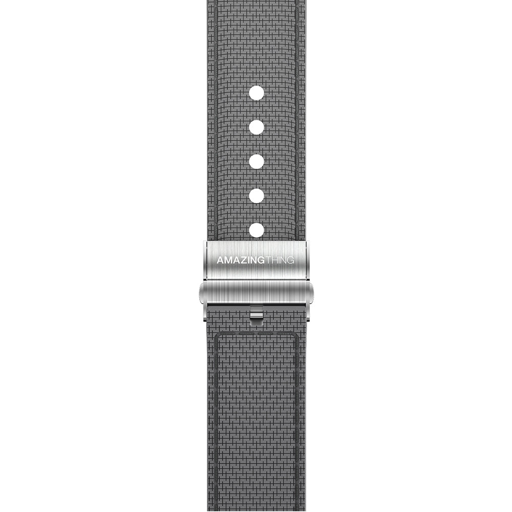 Apple Watch 7 45mm Amazingthing Titan Swift Deri Dokulu Silikon Kordon Lacivert