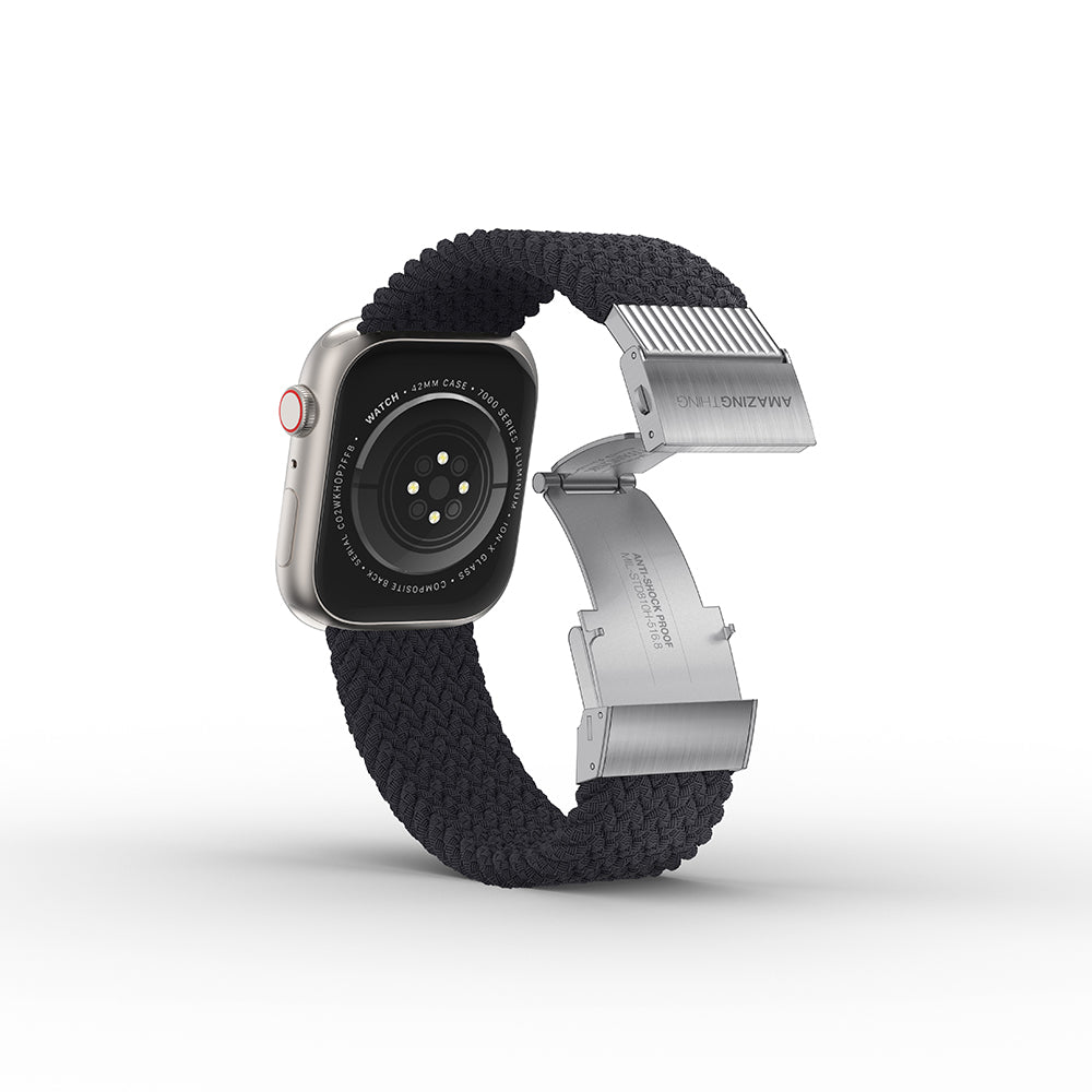 Apple Watch 7 45mm Amazingthing Titan Weave Örgü Sport Kordon Kahverengi