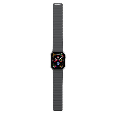 Apple Watch 7 45mm Kordon Youngkit Classical Magnetik Tak Çıkar Silikon Strap Kayış Gri