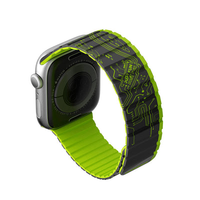 Apple Watch 7 45mm Kordon Youngkit Technological Magnetik Tak Çıkar Silikon Strap Kayış Beyaz