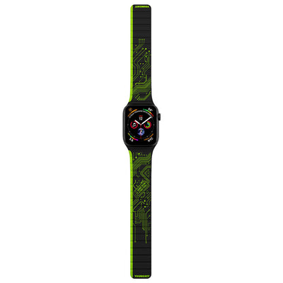 Apple Watch 7 45mm Kordon Youngkit Technological Magnetik Tak Çıkar Silikon Strap Kayış Beyaz