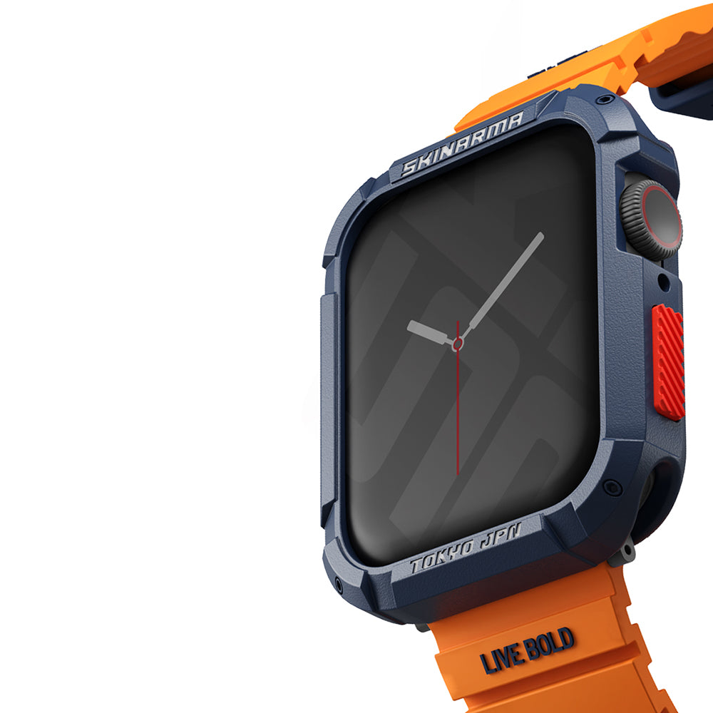 Apple Watch 7 45mm SkinArma Kurono Buzlu Tasarım Sert PC Kasa Koruyucu Koyu Gri