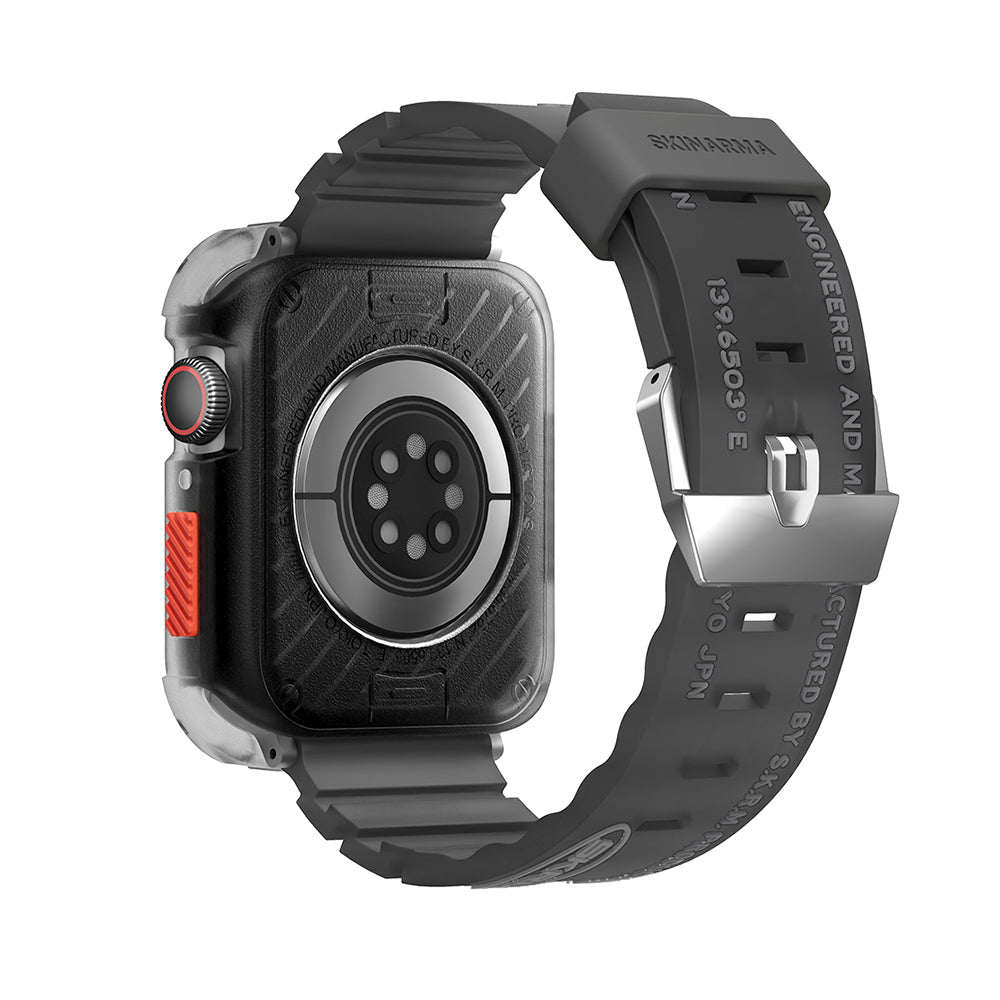 Apple Watch 7 45mm SkinArma Kurono Sert PC Kasa Koruyucu + Shokku Silikon Kordon Beyaz