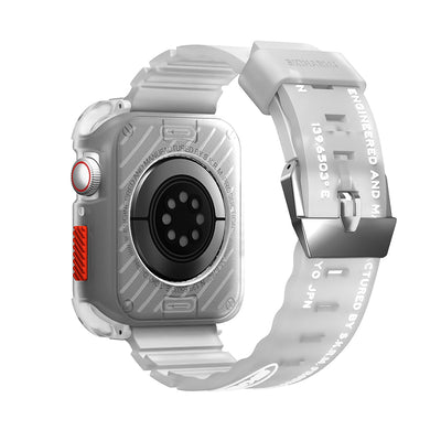 Apple Watch 7 45mm SkinArma Kurono Sert PC Kasa Koruyucu + Shokku Silikon Kordon Beyaz