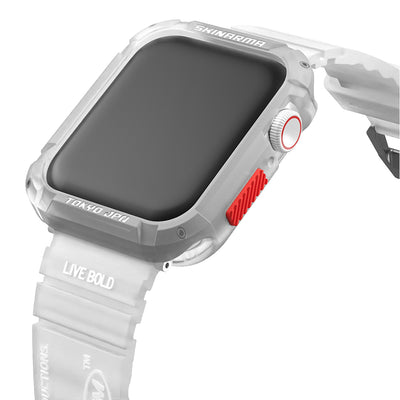 Apple Watch 7 45mm SkinArma Kurono Sert PC Kasa Koruyucu + Shokku Silikon Kordon Beyaz