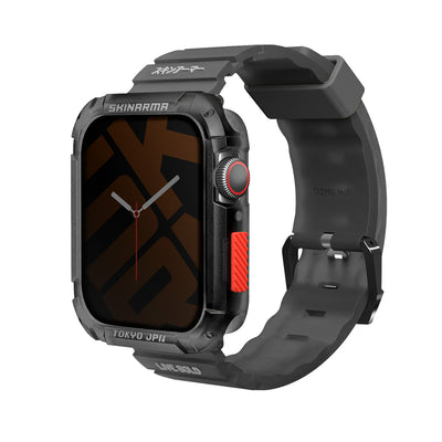 Apple Watch 7 45mm SkinArma Kurono Sert PC Kasa Koruyucu + Shokku Silikon Kordon Beyaz
