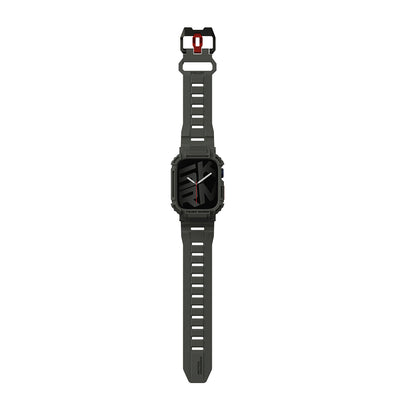 Apple Watch 7 45mm Skinarma Mecha 2in1 TPU Kasa Koruyucu + Silikon Kordon Yeşil