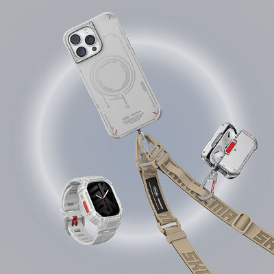 Apple Watch 7 45mm Skinarma Mecha 2in1 TPU Kasa Koruyucu + Silikon Kordon Yeşil