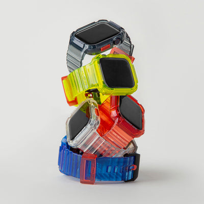 Apple Watch 7 45mm SkinArma Saido Sert PC Kasa Koruyuculu Silikon Kordon Lacivert