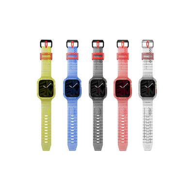 Apple Watch 7 45mm SkinArma Saido Sert PC Kasa Koruyuculu Silikon Kordon Lacivert