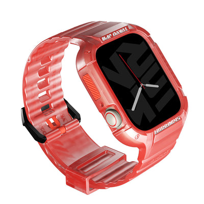 Apple Watch 7 45mm SkinArma Saido Sert PC Kasa Koruyuculu Silikon Kordon Renksiz
