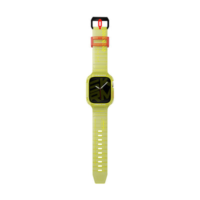 Apple Watch 7 45mm SkinArma Saido Sert PC Kasa Koruyuculu Silikon Kordon Füme