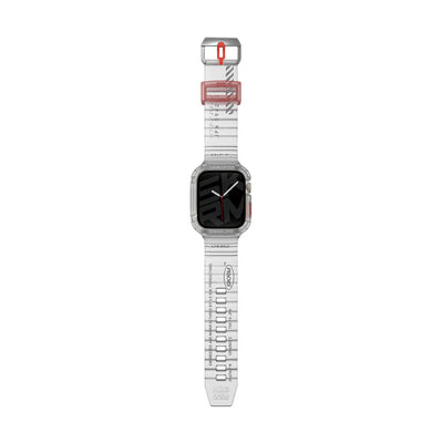 Apple Watch 7 45mm SkinArma Saido Sert PC Kasa Koruyuculu Silikon Kordon Füme