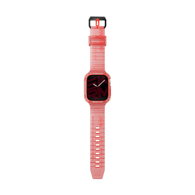 Apple Watch 7 45mm SkinArma Saido Sert PC Kasa Koruyuculu Silikon Kordon Kırmızı