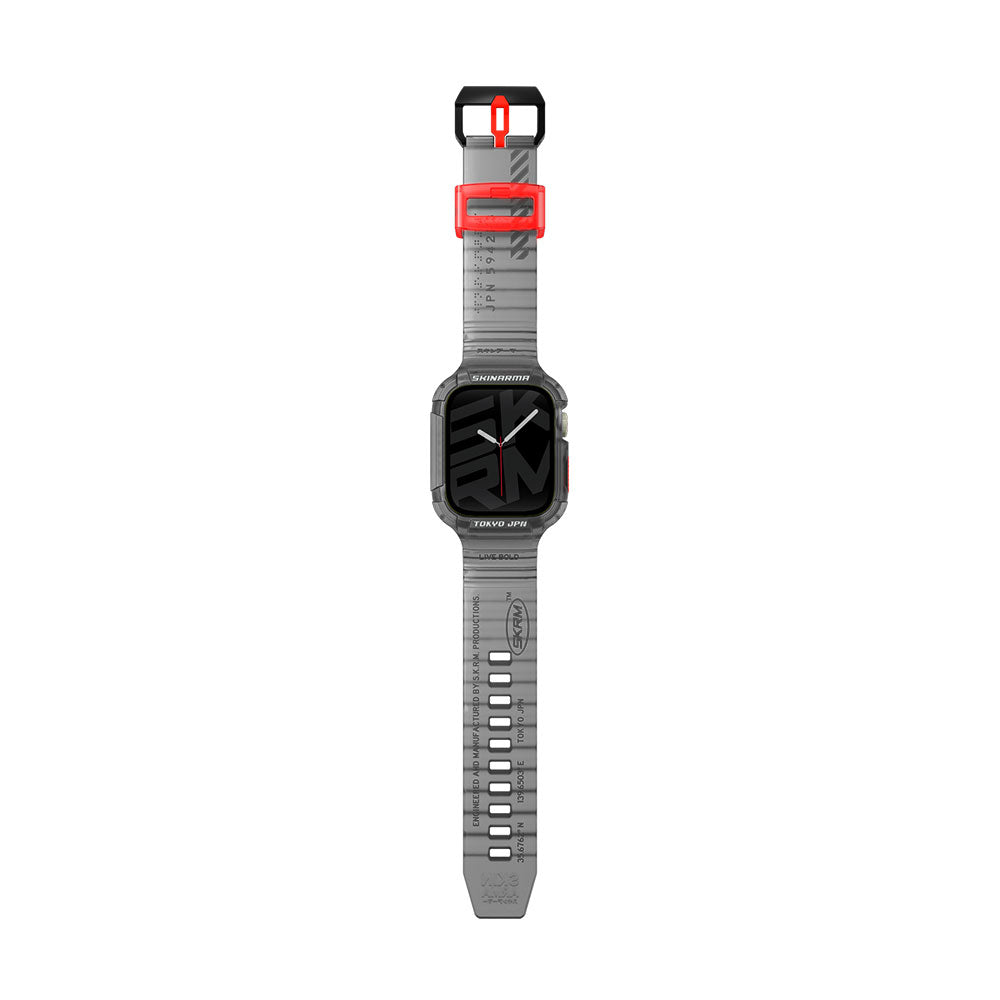 Apple Watch 7 45mm SkinArma Saido Sert PC Kasa Koruyuculu Silikon Kordon Renksiz