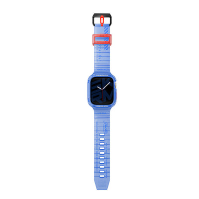 Apple Watch 7 45mm SkinArma Saido Sert PC Kasa Koruyuculu Silikon Kordon Kırmızı