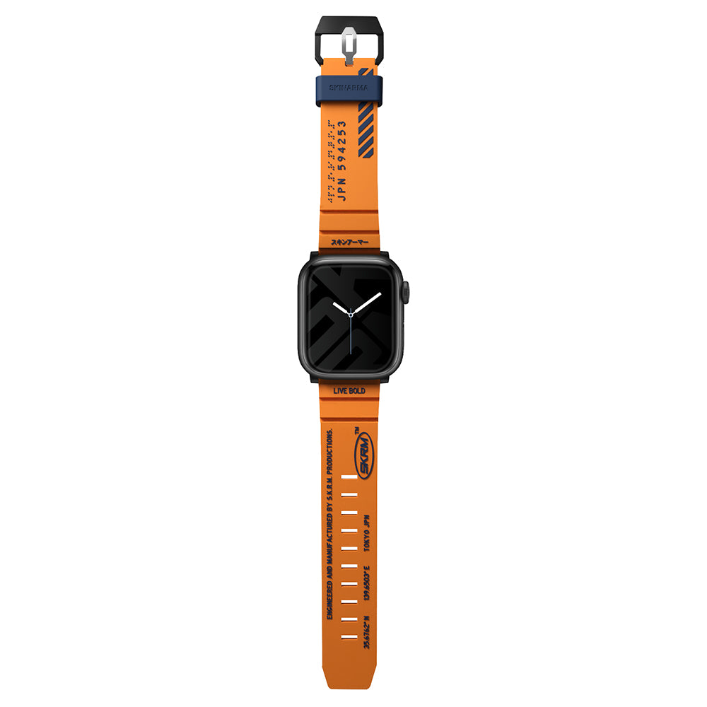 Apple Watch 7 45mm SkinArma Shokku Silikon Kordon Turuncu