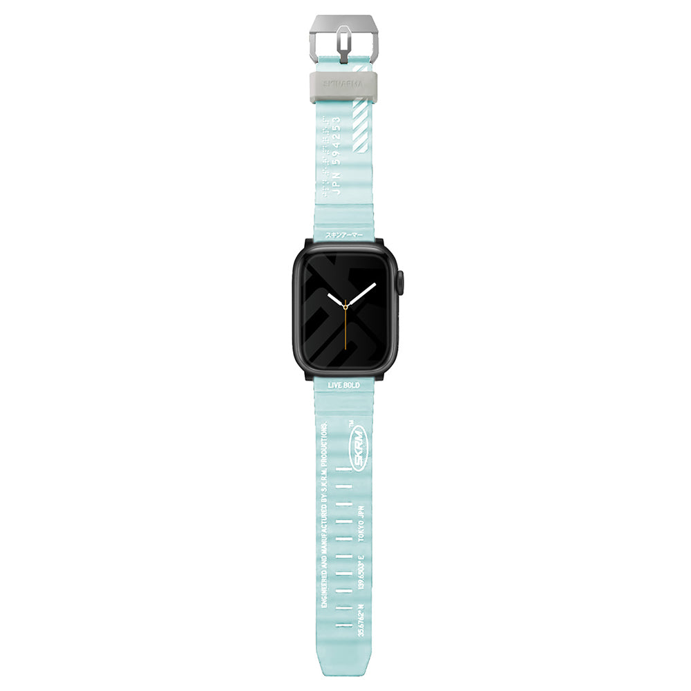 Apple Watch 7 45mm SkinArma Shokku Silikon Kordon Mavi Açık