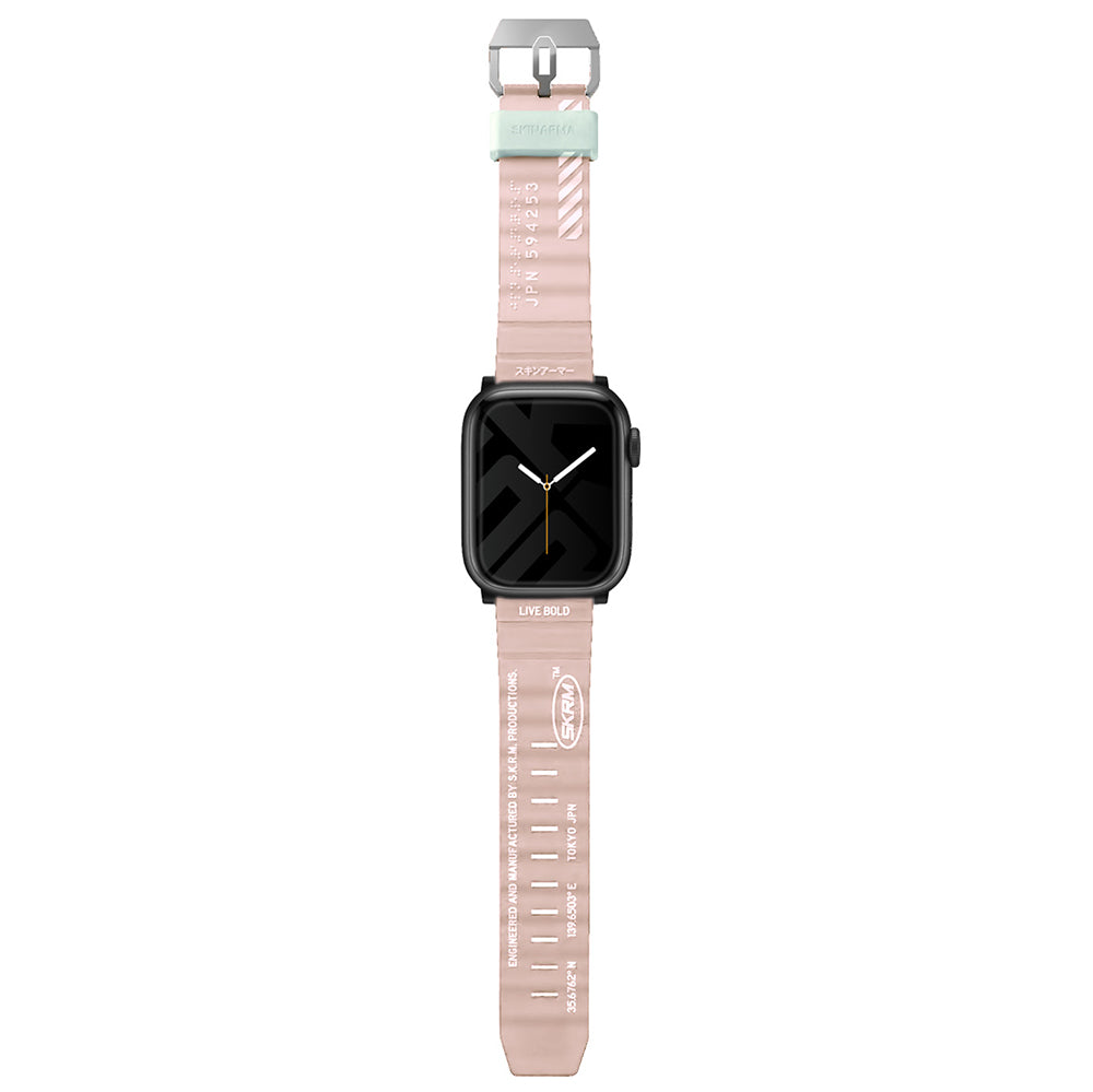 Apple Watch 7 45mm SkinArma Shokku Silikon Kordon Pembe Açık