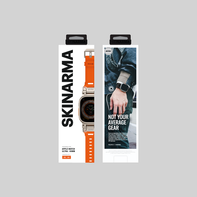 Apple Watch 7 45mm SkinArma Titon Serisi Hava Alabilen Delikli Silikon Kordon Turuncu