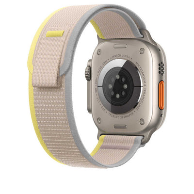Apple Watch 7 45mm Wiwu Trail Loop Naylon Örgü İşlemeli Hasır Kordon Strap Kayış Gri-Mavi