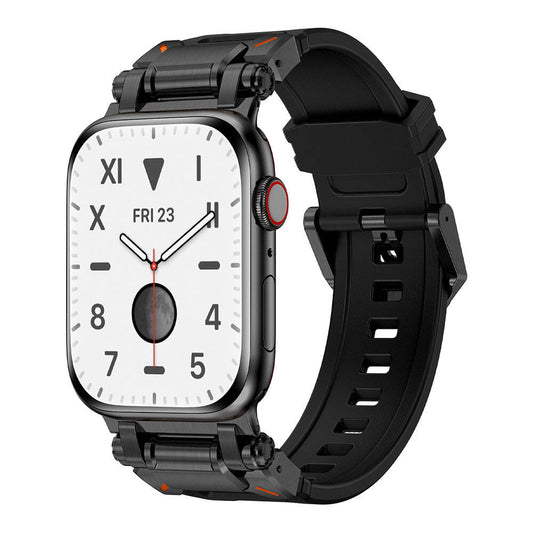 Watch 7 45mm Zore KRD-101 Titanyum Metal Başlıklı Silikon Kordon