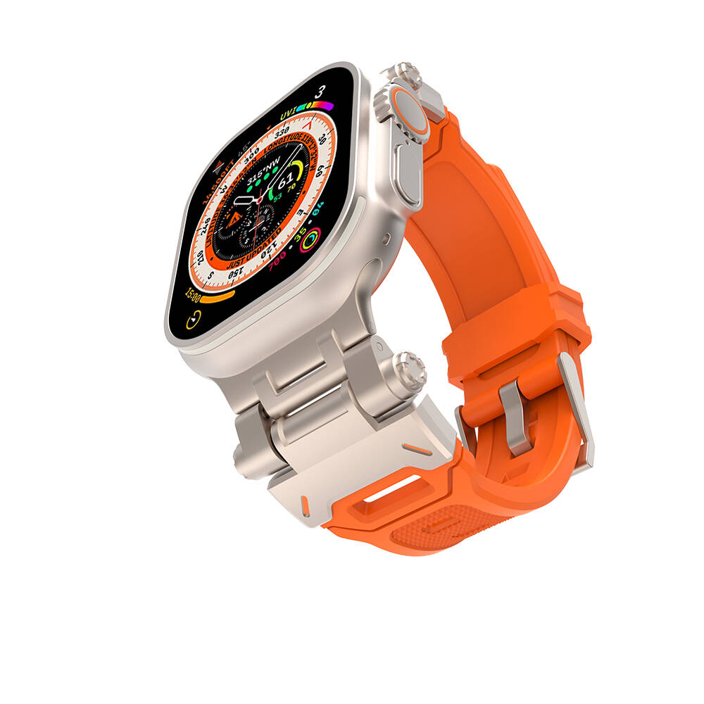 Watch 7 45mm Zore KRD-108 Metal Başlıklı Silikon Kordon