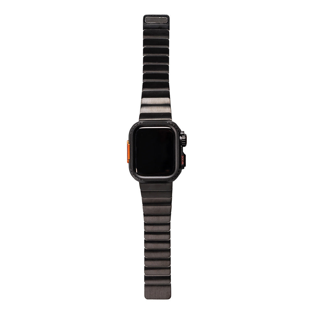 Apple Watch 7 45mm Zore KRD-126 Sert Kasa Koruyuculu Metal Kordon